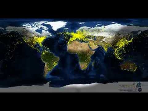 24h Flugzeugverkehr im Zeitraffer