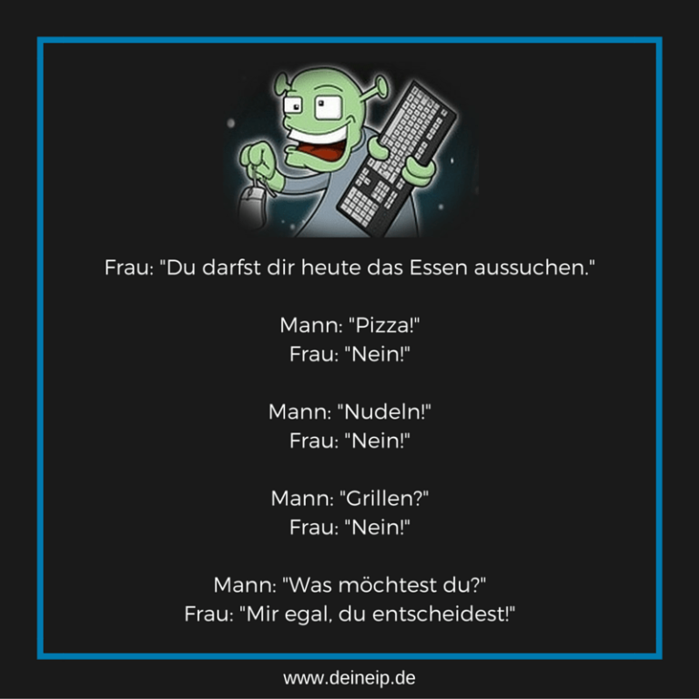 Du darfst heute das Essen aussuchen!