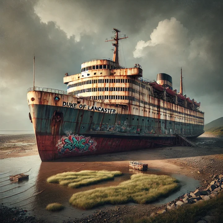 Das Duke of Lancaster Schiff: Ein verrosteter Gigant in Holywell, UK