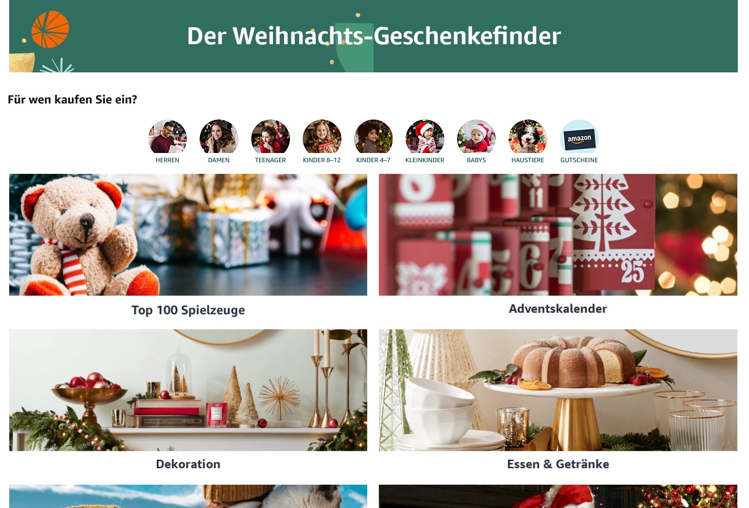 Weihnachts-Geschenkefinder von Amazon
