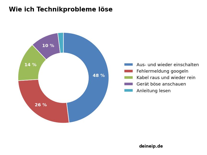 Lustiges Diagramm: Wie ich Technikprobleme löse