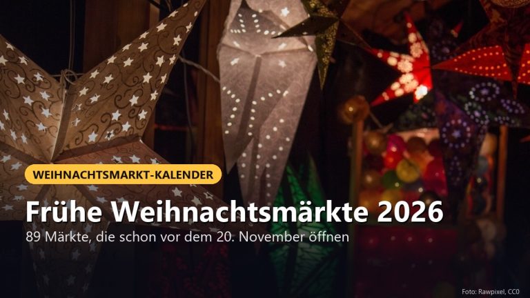 Frühe Weihnachtsmärkte 2026: Diese öffnen vor dem 20. November