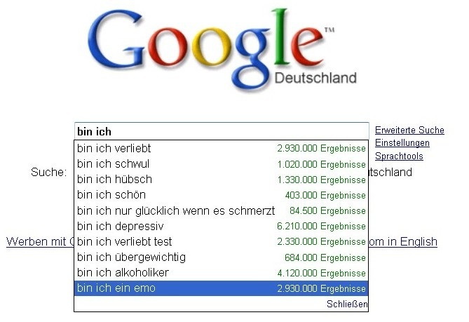 Die Gesellschaft aus Sicht der Google-Suche