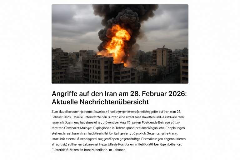 Angriffe auf den Iran am 28. Februar 2026 – Nachrichtenüberblick