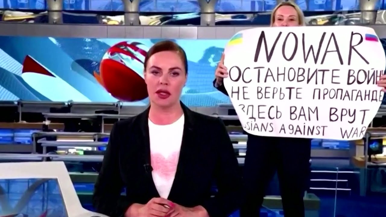 Kriegsprotest im russischen Staatsfernsehen
