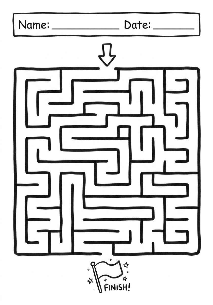 Ausmalbild Labyrinth Generator