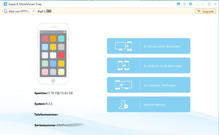 EaseUS MobiMover 3.0 Kostenlose iPhone Transfer Software