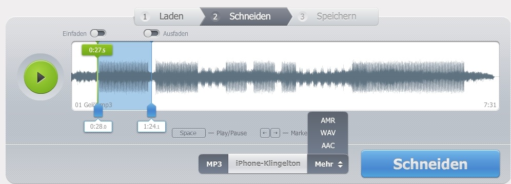 Tutorial: Mp3 Dateien in der Cloud schneiden