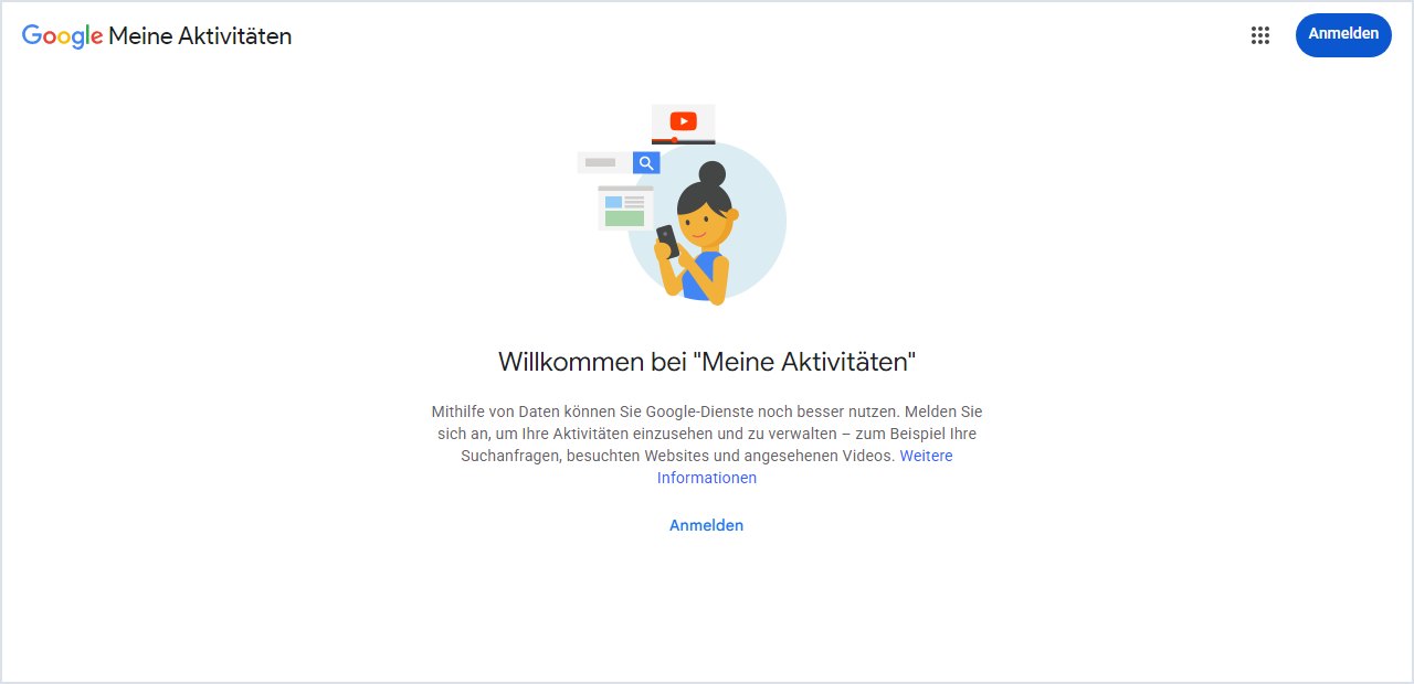 Startseite von myactivity.google.com