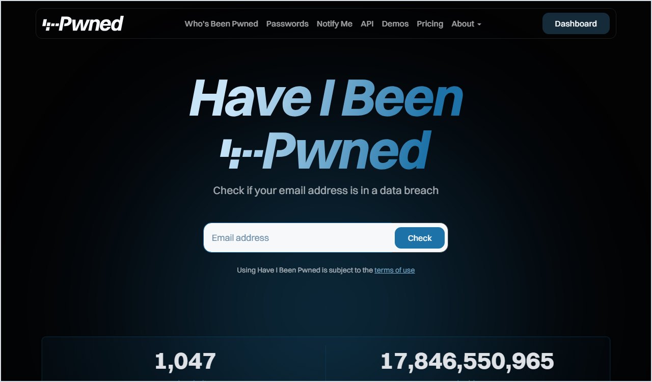Startseite von haveibeenpwned.com