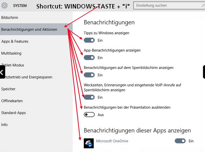HowTo: Benachrichtigungen in Windows 10 abschalten